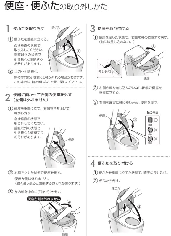 アラウーノ説明書_便座・便ふたの外し方