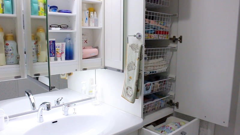洗面台収納_開けた