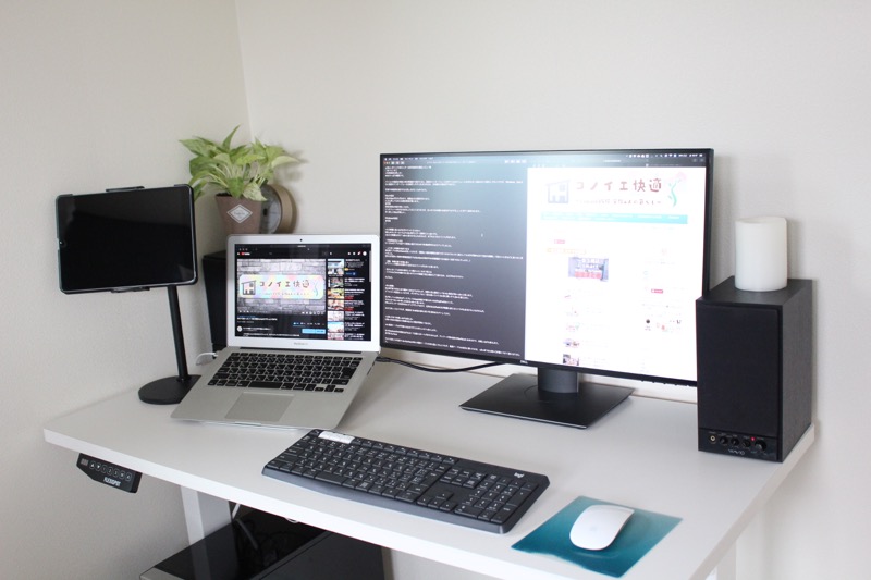 パソコンデスクとDELL4Kモニター_1