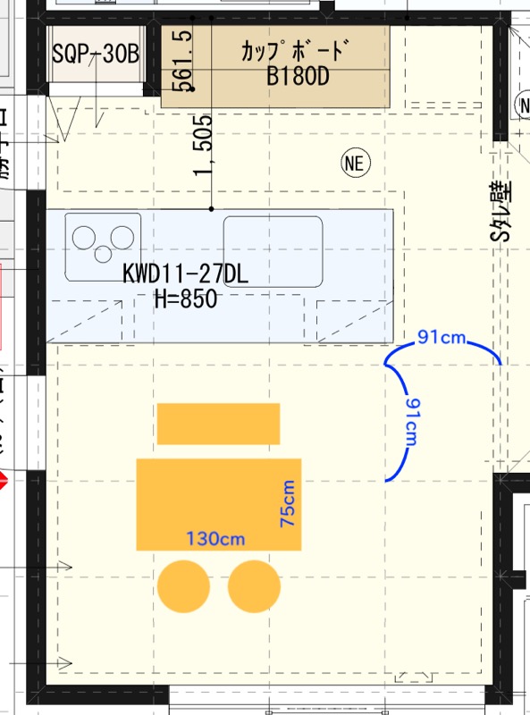 間取り図_1階_ダイニングのみ_1マス拡張