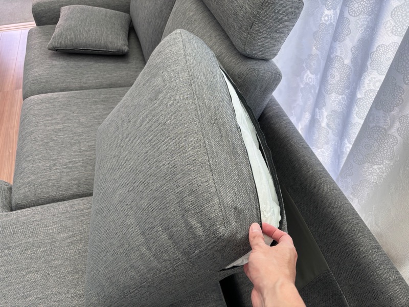 ニトリカウチソファ_カバー外し背もたれ