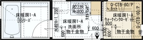 間取り図_風呂場・洗面所・ウォークインクローゼット