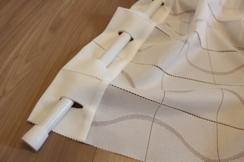 アコーディオンカーテン_ポール通し直し