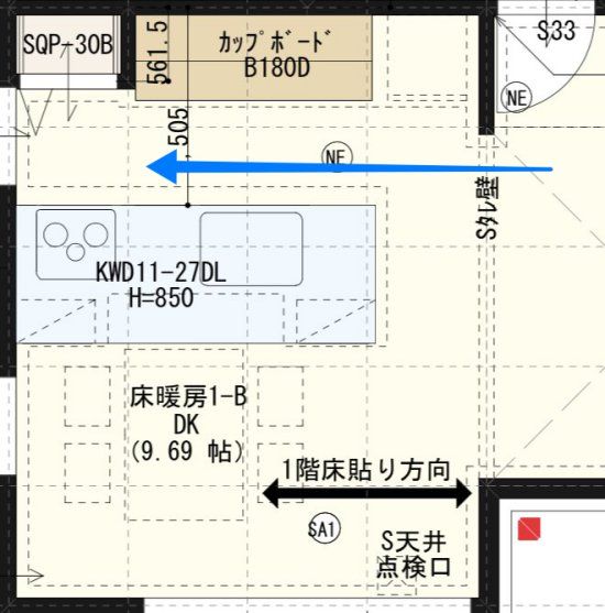 間取り図_キッチン奥までの距離