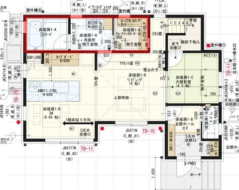 間取り_1階_風呂場・洗面所・WIC